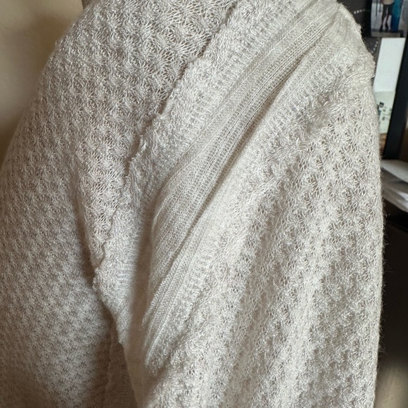 We Th Free Free People Women’s Thermal Waffle Cut Catalina Ivory Top. Size Med - Picture 5 of 10